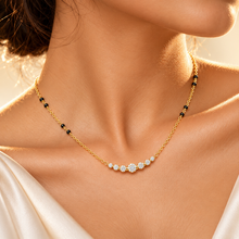 The Celestial Arch Layered Mangalsutra — Intimate On-Model Macro Detail