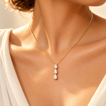The Sicilian Crescent Horn Pendant Necklace — Intimate On-Model Macro Detail