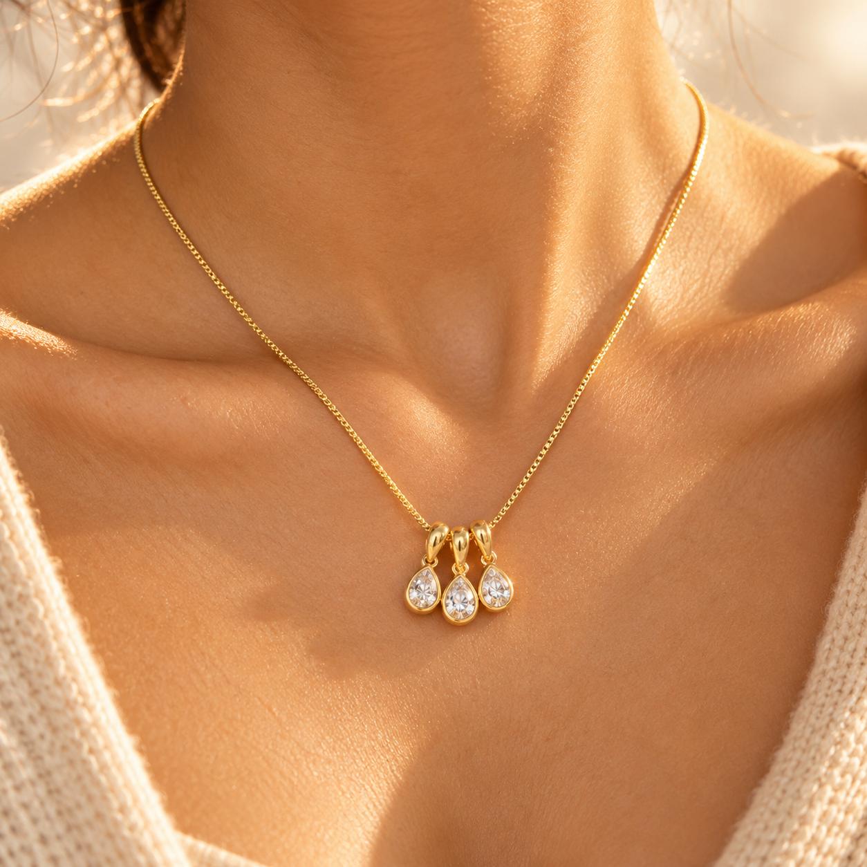 The Art Deco Baguette Prism Pendant Necklace