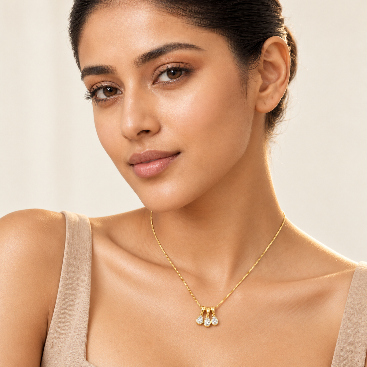 The Art Deco Baguette Prism Pendant Necklace — Official House of Zena Editorial Campaign